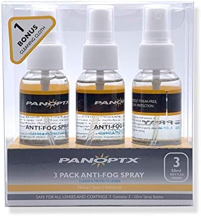 Panoptx Anti Fog Spray 3 בקבוקים | בד ניקוי בונוס מנקה עדשות ומשקפיים
